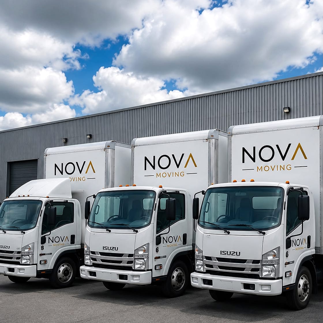 Nova Moving truck loaded for a Greater Montreal move